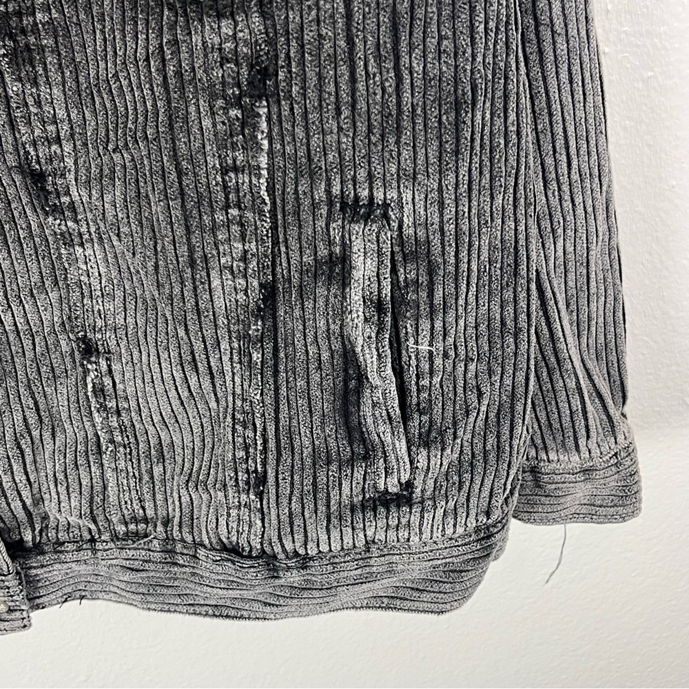 POL Black Wash Corduroy Camo Jean Mixed Prints Long Sleeves Button Jacket Medium - Picture 9 of 11